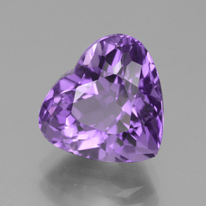 Ametista viola naturale da 4,47 ct, a forma di cuore, VVS-VS