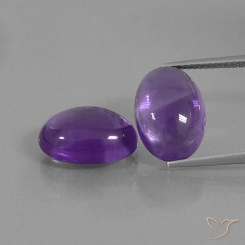 12.74ctw Naturale Viola medio Ametista, Ovale, Traslucido