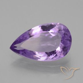 Ametista Viola medio naturale da 6.48 ct, Forma a pera, VS
