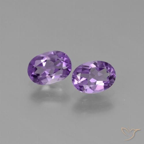 1.36ctw Naturale Viola medio Ametista, Ovale, VVS-VS