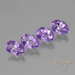 Gemme di Ametista viola vivido naturale da 2.80 ct, Ovale, VS