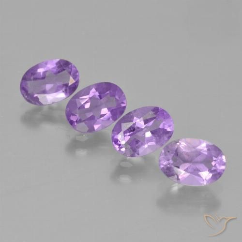 3.00ctw Naturale Viola medio Ametista, Ovale, VS