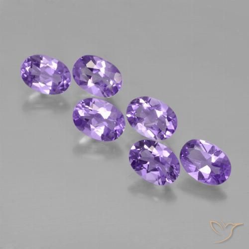 4.07ctw Naturale Viola medio-chiaro Ametista, Ovale, VS