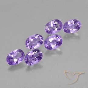 Gemme di Ametista Viola medio-chiaro naturale da 4.07 ct, Ovale, VS