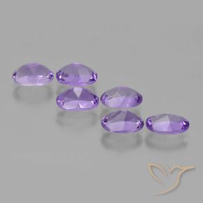 Gemme di Ametista Viola medio-chiaro naturale da 4.07 ct, Ovale, VS