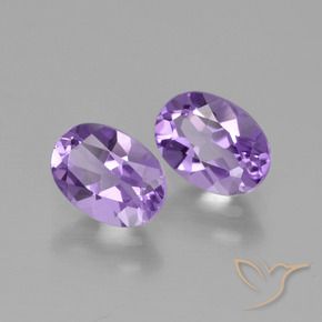 Gemme di Ametista Viola medio-chiaro naturale da 1.53 ct, Ovale, VVS-VS