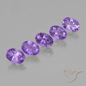 Gemme di Ametista Viola medio naturale da 3.73 ct, Ovale, VS