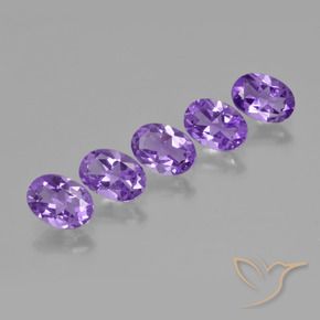 Gemme di Ametista Viola medio-chiaro naturale da 3.02 ct, Ovale, VS