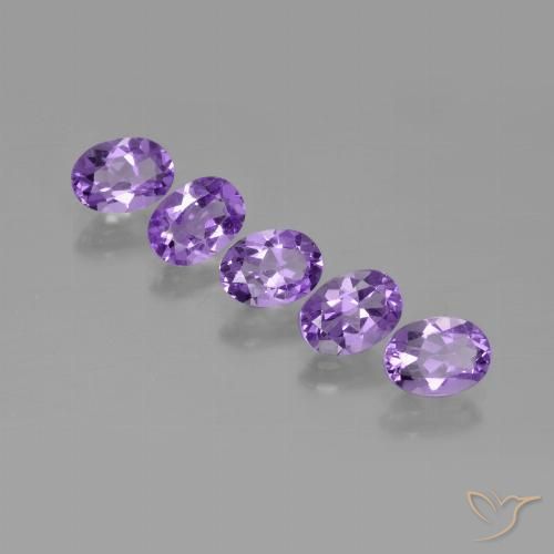 3.36ctw Naturale Viola medio-chiaro Ametista, Ovale, VS