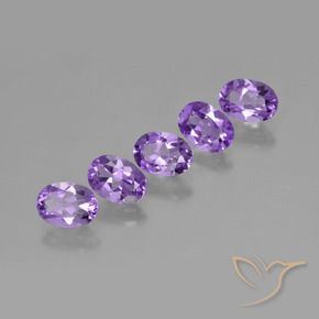 Gemme di Ametista Viola medio-chiaro naturale da 3.36 ct, Ovale, VS