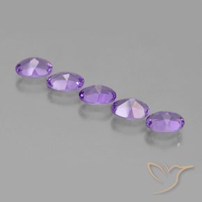 Gemme di Ametista Viola medio-chiaro naturale da 3.36 ct, Ovale, VS