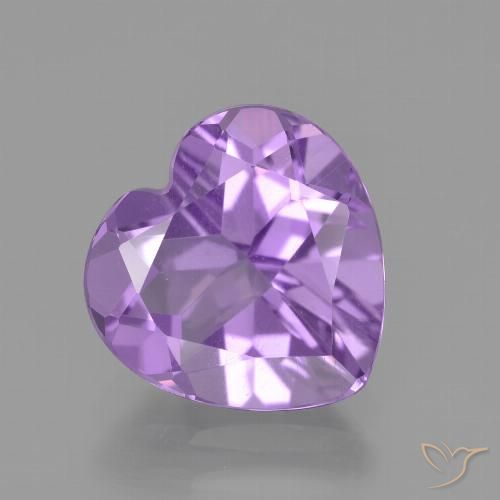 Ametista viola rosato naturale da 2,88 ct, a forma di cuore, VVS-VS