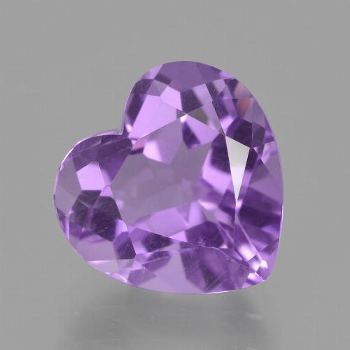 Ametista Viola violaceo medio naturale da 3.43 ct, A forma di cuore, VVS-VS