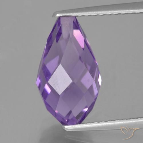 4.23ct Naturale Viola Iris Rosato Ametista, Taglio briolette, VS