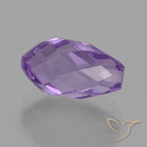 Ametista Viola medio naturale da 2.80 ct, Taglio briolette, VS