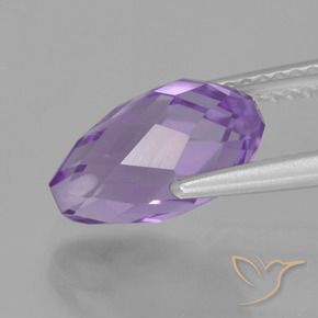 Ametista Viola medio naturale da 2.80 ct, Taglio briolette, VS