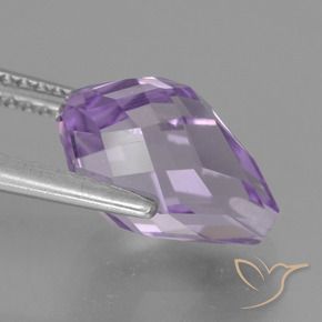 Ametista Viola rosato chiaro naturale da 3.48 ct, Taglio briolette, VS