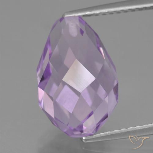 7.63ct Naturale Viola rosato chiaro Ametista, Taglio briolette, VS