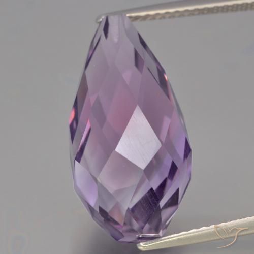 12.34ct Naturale Viola medio Ametista, Taglio briolette, VVS-VS