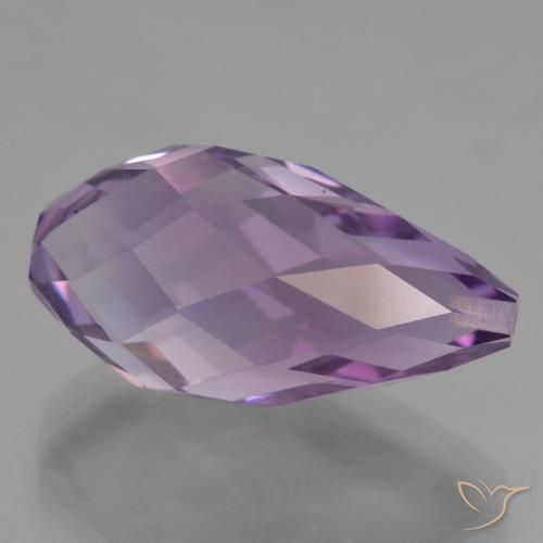 Ametista Viola medio naturale da 12.34 ct, Taglio briolette, VVS-VS