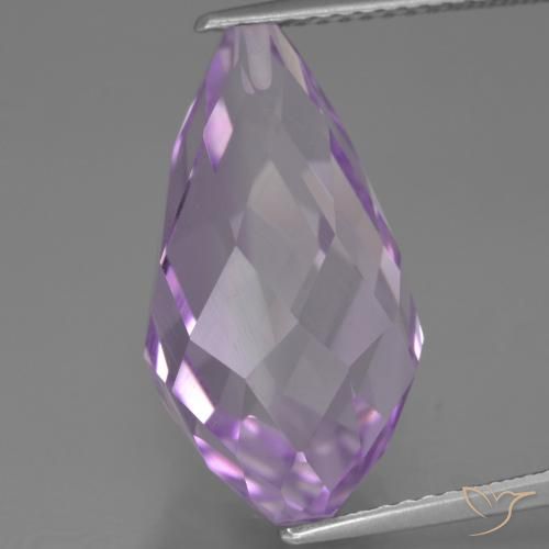 11.48ct Naturale Viola rosato chiaro Ametista, Taglio briolette, VS