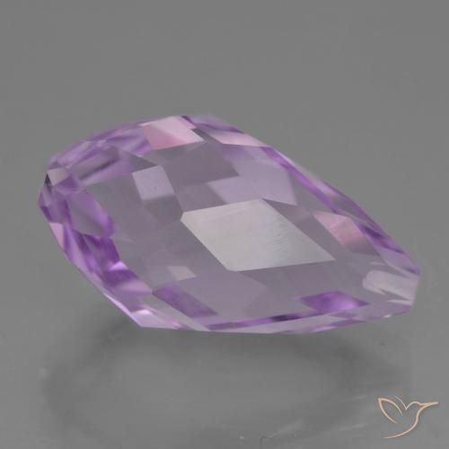 Ametista Viola rosato chiaro naturale da 11.48 ct, Taglio briolette, VS