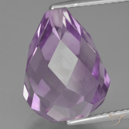 9.36ct Naturale Viola tendente al rosa Ametista, Taglio briolette, VS