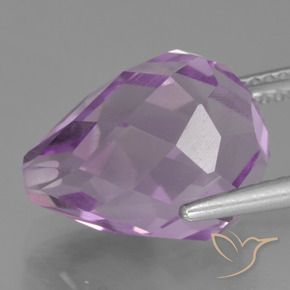 Ametista Viola tendente al rosa naturale da 9.36 ct, Taglio briolette, VS