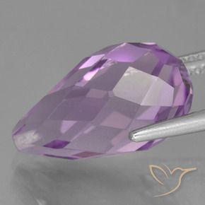 Ametista Viola Rosato Medio naturale da 8.81 ct, Taglio briolette, VS