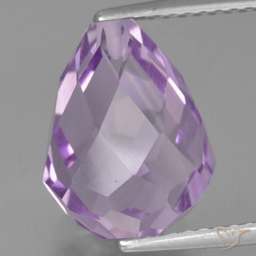 6.36ct Naturale Viola Iris Rosato Ametista, Taglio briolette, VS