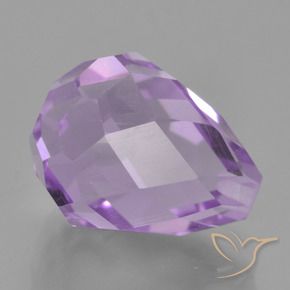 Ametista Viola Iris Rosato naturale da 6.36 ct, Taglio briolette, VS