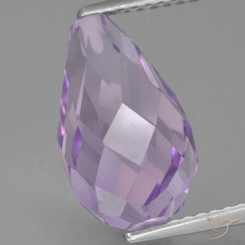 5.94ct Naturale Viola medio Ametista, Taglio briolette, VS
