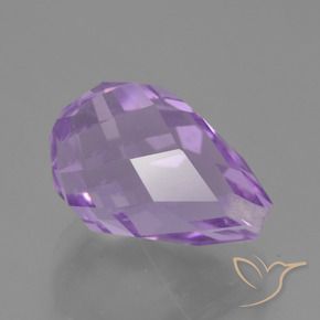 Ametista Viola medio naturale da 5.22 ct, Taglio briolette, VS