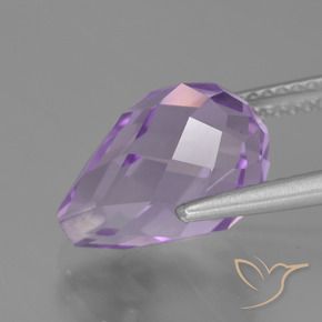 Ametista Viola medio naturale da 5.22 ct, Taglio briolette, VS