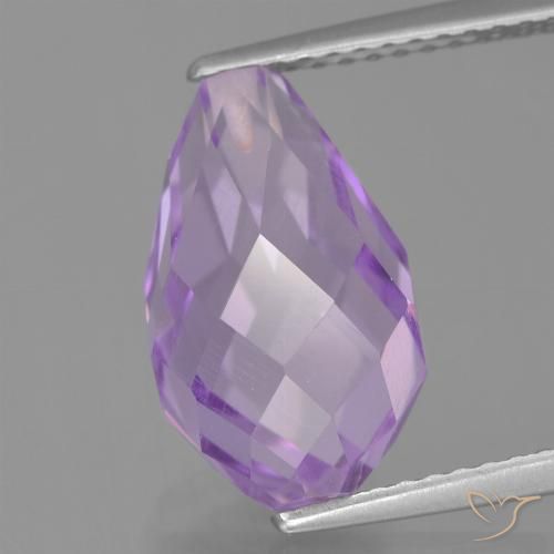 5.70ct Naturale Viola medio Ametista, Taglio briolette, VS