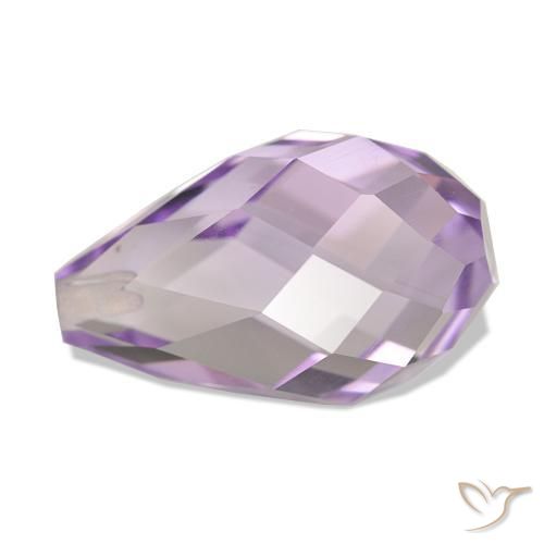 Ametista Viola chiaro naturale da 5.53 ct, Taglio briolette, VS