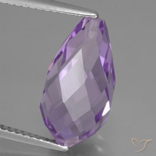 6.89ct Naturale Viola medio Ametista, Taglio briolette, VS