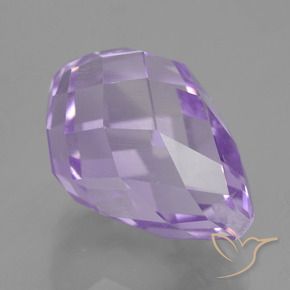Ametista Viola medio naturale da 12.70 ct, Taglio briolette, VS