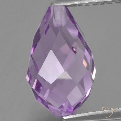 3.92ct Naturale Viola Rosato Medio Ametista, Taglio briolette, VS