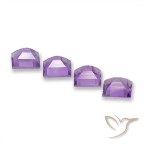 Gemme di Ametista Viola-Rosa Medio naturale da 3.74 ct, Quadrato, VVS-VS