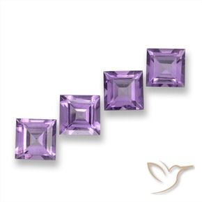 Gemme di Ametista Viola-Rosa Medio naturale da 3.77 ct, Quadrato, VVS-VS