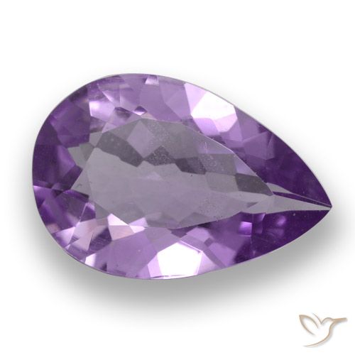 Ametista viola violaceo intenso naturale da 3,84 ct, taglio a pera, VS