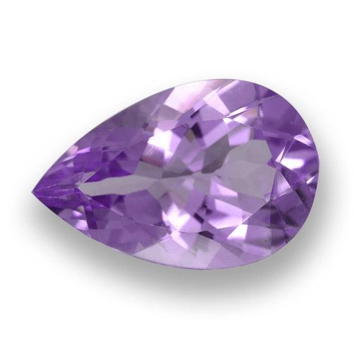 Ametista naturale viola medio da 4,49 ct, taglio a pera, VVS