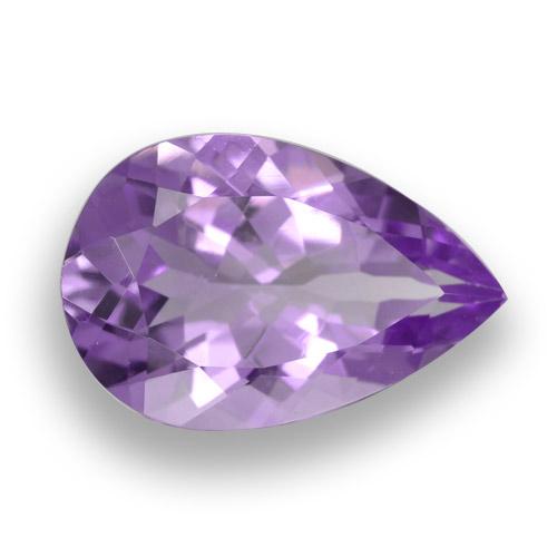 Ametista naturale viola medio da 4,49 ct, taglio a pera, VVS