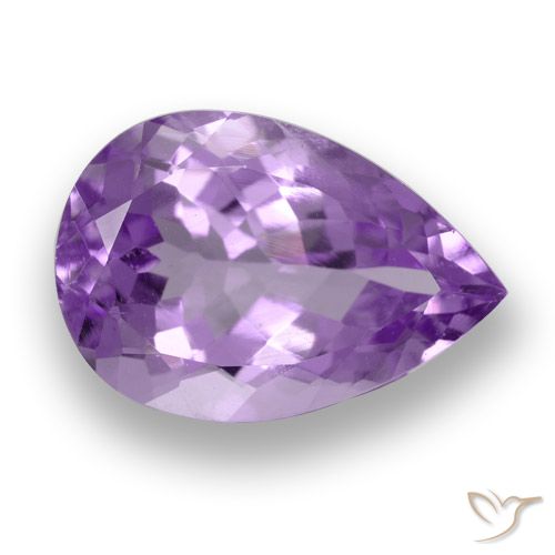 Ametista naturale viola medio da 5,23 ct, taglio a pera, VVS