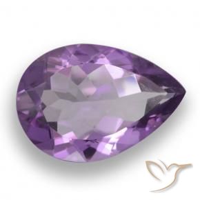 Ametista Viola medio naturale da 4.30 ct, Forma a pera, VS