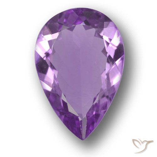 Ametista viola medio-scuro naturale da 3,86 ct, taglio a pera, VVS