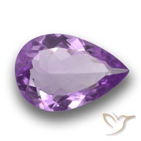 Ametista viola medio-scuro naturale da 3,86 ct, taglio a pera, VVS