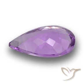 Ametista viola medio-scuro naturale da 3,86 ct, taglio a pera, VVS