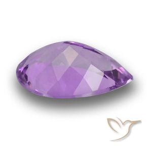 Ametista Viola tendente al rosa naturale da 4.84 ct, Forma a pera, VVS